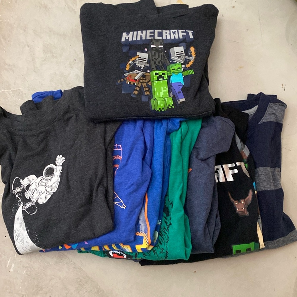 Lot of 8 Boys Size 8 Long Sleeve Shirts